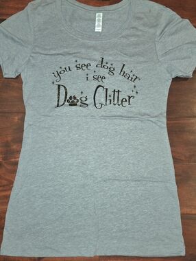 Dog Glitter Women’s T-Shirt - Gray